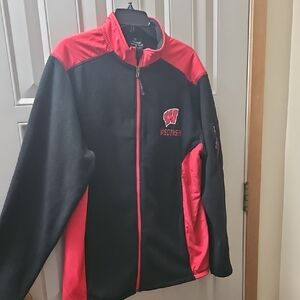 Wisconsin Badgers Black and Red Fleece Jacket